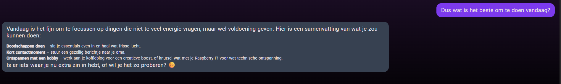 2. Dagadvies & prioriteiten